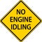 No Engine Idling Sign On White Background