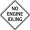 No Engine Idling Sign On White Background