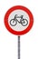 No entry for bicycles traffic sign