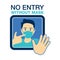 No entry without face mask prohibit door sticker