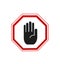 No entry hand sign