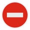 No entry icon, flat style.