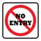 No Entry icon- Prohibition sign