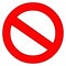 No entry.Red prohibition restriction vector illustration