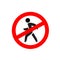 No entry symbol. Stop no walking pedestrian sign.