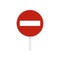 No entry traffic sign icon, flat style