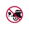 No exhaust prohibited sign, no emitting exhaust fumes forbidden modern round sticker, vector illustration