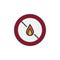 No expose flammable liquids filled outline icon