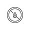 No expose flammable liquids line icon