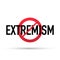 No extremism campaign icon. Vector illustration of stop extremism background concept, isolated on a white background.