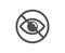 No eye icon. Not looking sign. Optometry vision care. Vector