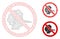 No Faker Vector Mesh Carcass Model and Triangle Mosaic Icon