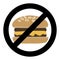 No fast food, ban hamburger symbol