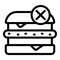 No fast food icon outline vector. Counter program