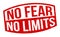 No fear no limits grunge rubber stamp