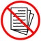 No file document icon on white background. Cross paper document sign. No document symbol. flat style