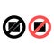 No files, text icon. Simple glyph, flat  of text editor ban, prohibition, embargo, interdict, forbiddance icons for ui and
