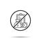 No Financial, dollar, money, bag icon. Simple thin line, outline vector of saving money ban, prohibition, embargo, interdict,