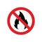 no fire, flame, make fire prohibition symbol for sign or icon vector in red color