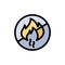 No Fire, No, Fire, Construction  Flat Color Icon. Vector icon banner Template