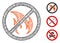 No Fire Polygonal Web Vector Mesh Illustration