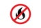 No fire prohibition sign flame symbol