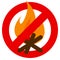 No fire prohibition sign vector illustration