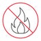 No Fire thin line icon, prohibition and forbidden