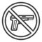 No firearms line icon, Black lives matter concept, No firearms or weapons warning sign on white background, Circle no