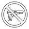No firearms thin line icon, Black lives matter concept, No firearms or weapons warning sign on white background, Circle