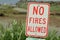 No Fires Allowed sign