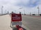 No Fireworks Allowed outdoors sign on public pier