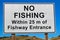 A No Fishing Within 25m of Fishway Entrance sign