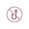 No fishing flat icon