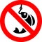 No fishing forbidden sign