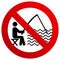 No fishing forbidden sign, modern round sticker