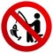 No fishing forbidden sign, modern round sticker