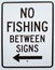 No Fishing Between Lines Sign