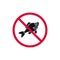No fishing prohibited sign, forbidden modern round sticker, vector illustration