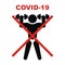 No fitness operation, covid-19, vector banner