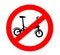 No folding bike allowed sign vector