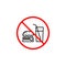 No food allowed line icon, prohibition sign