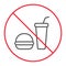 No food thin line icon, prohibition and forbidden