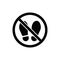 No foot step sign. Vector precede sign, simple illustration