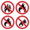 No forest fire icons, vector