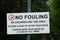 No fouling sign for dog owners to protect health and environment.