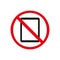 No gadgets sign. Tablet icon. Red circle. Forbidden concept. Public information. Vector illustration. Stock image.