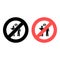 No giving man speaks nonsense icon. Simple glyph, flat vector of people ban, prohibition, embargo, interdict, forbiddance icons