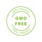 No GMO Logo. Bio Eco Ingredients for Vegan Symbol. Vegetarian Healthy Food Sticker. Organic Nature Badge. Non GMO Green