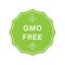 No GMO Logo. Bio Eco Ingredients for Vegan Symbol. Vegetarian Healthy Food Sticker. Organic Nature Badge. Non GMO Green